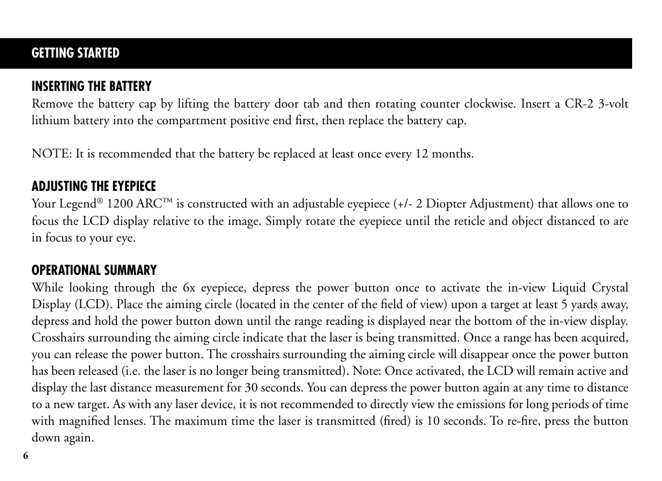 Bushnell Legend 204101 User Manual | Page 6 / 140