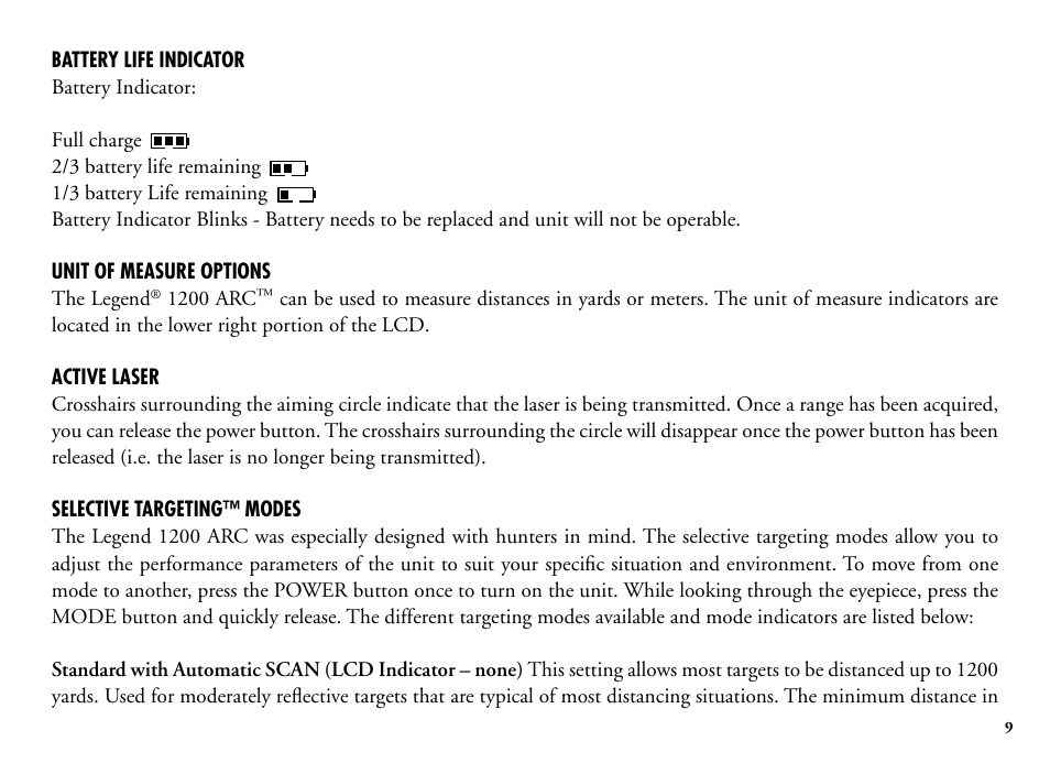 Bushnell Legend 204101 User Manual | Page 9 / 140