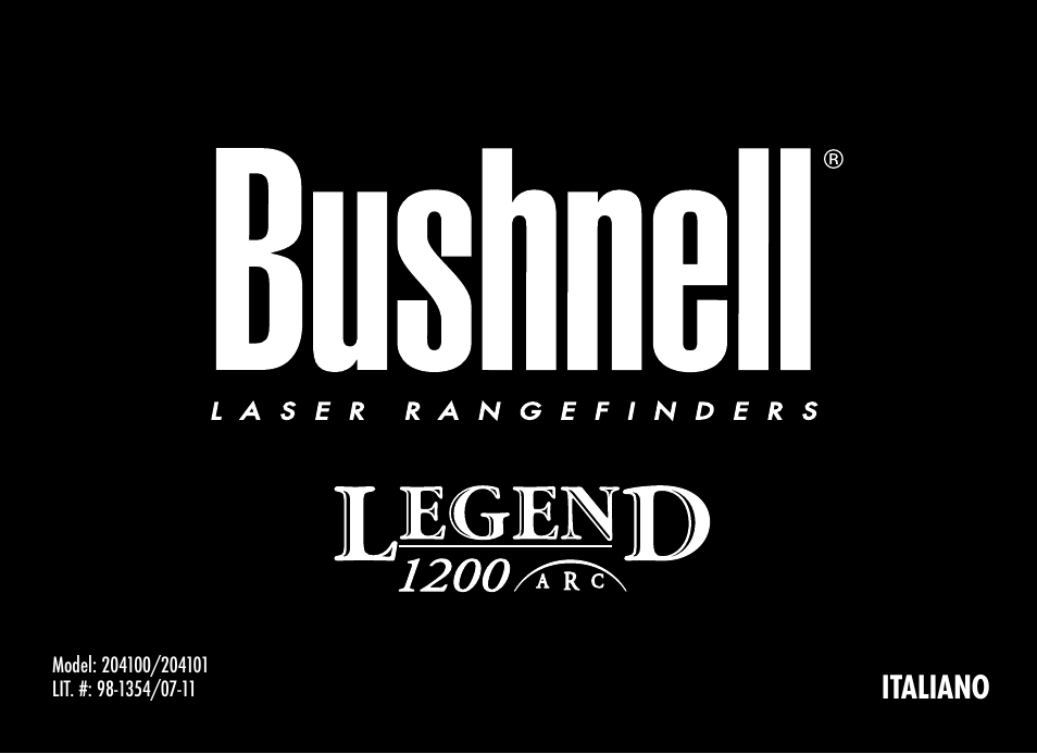 Italiano | Bushnell Legend 204101 User Manual | Page 93 / 140