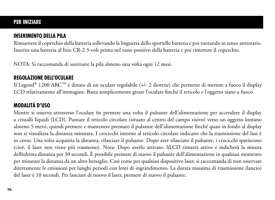 Bushnell Legend 204101 User Manual | Page 96 / 140