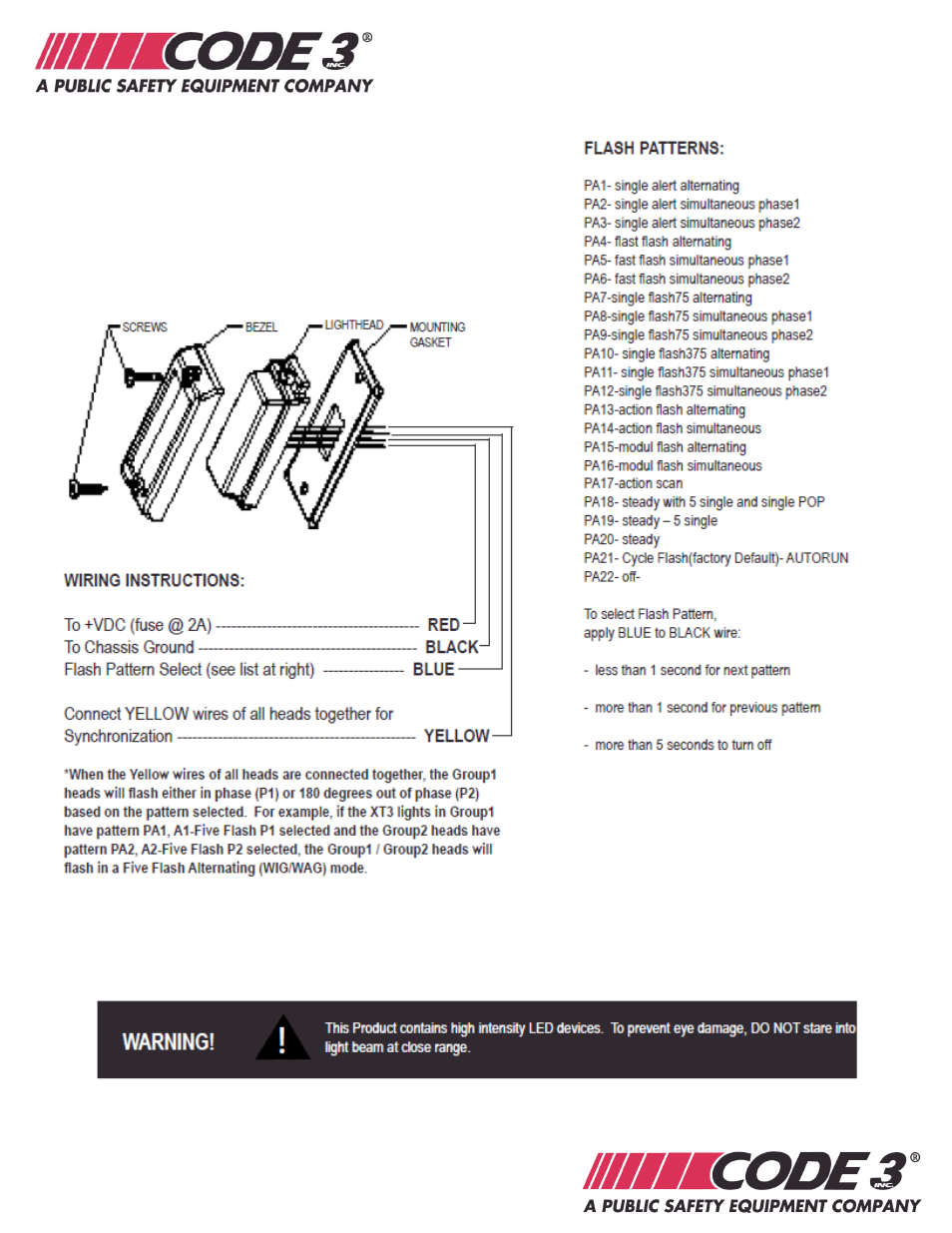 Code 3 2004-2014 Tahoe Citadel User Manual | Page 2 / 3