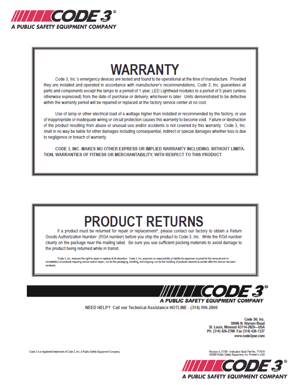 Code 3 2004-2014 Tahoe Citadel User Manual | Page 3 / 3