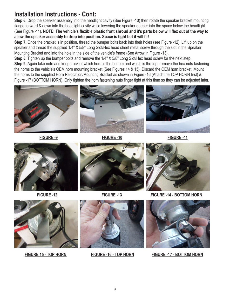 Installation instructions - cont | Code 3 2005 + Impala Passenger Side User Manual | Page 3 / 8