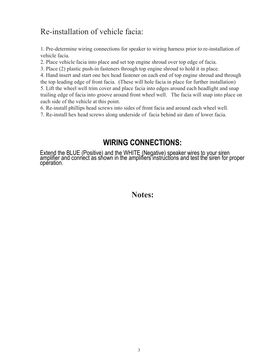 Wiring connections | Code 3 2011-2013 Explorer and Ford PI Utility User Manual | Page 3 / 4