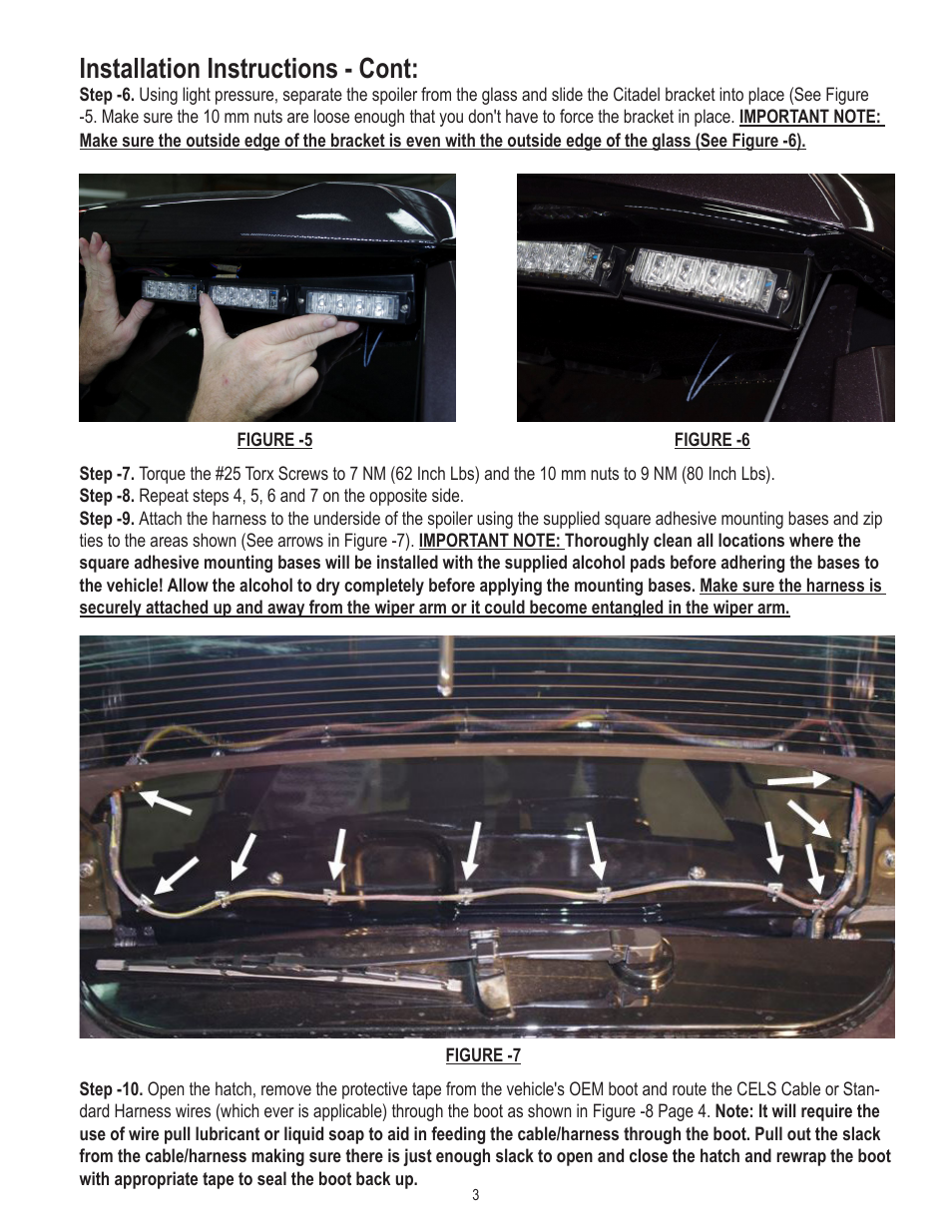 Installation instructions - cont | Code 3 2015 Tahoe Citadel User Manual | Page 3 / 8