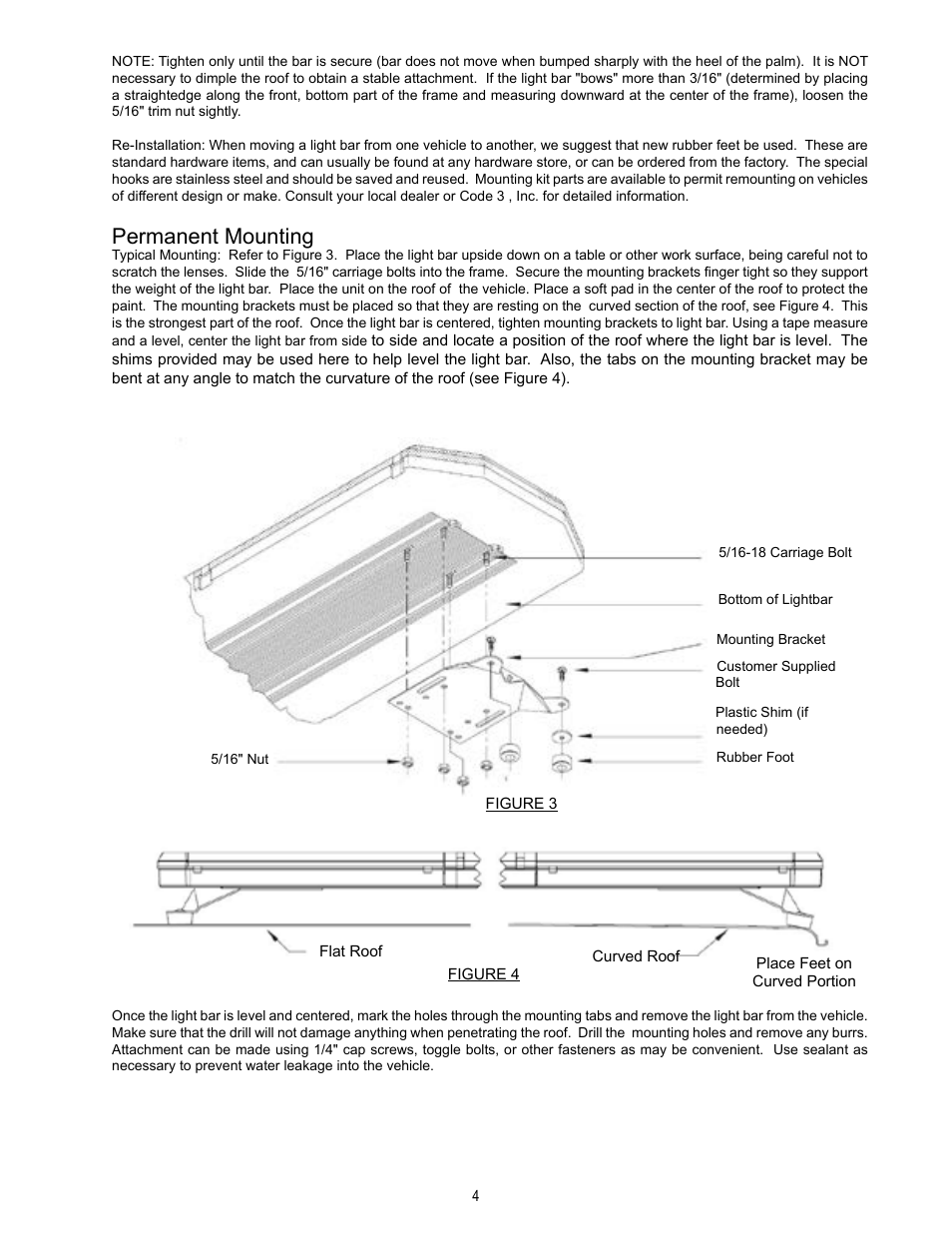 Permanent mounting | Code 3 21IF User Manual | Page 4 / 12