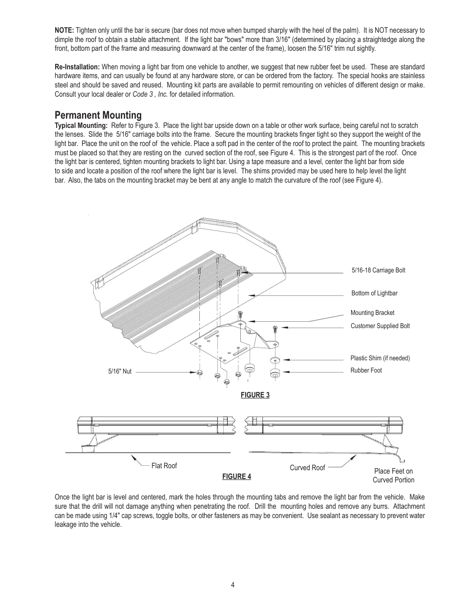 Permanent mounting | Code 3 21TR & 21TR Plus User Manual | Page 4 / 18