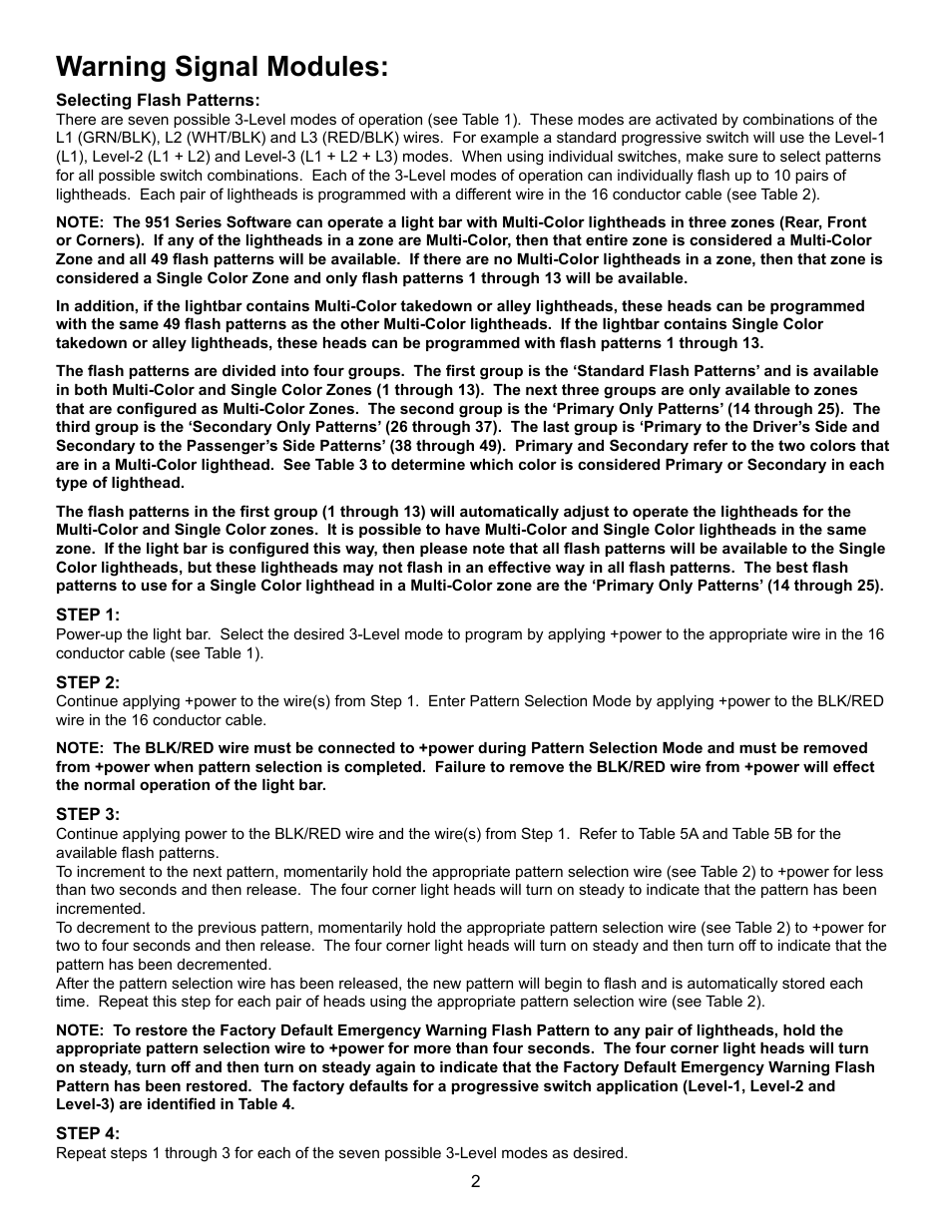 Warning signal modules | Code 3 21TR Plus MC User Manual | Page 2 / 12