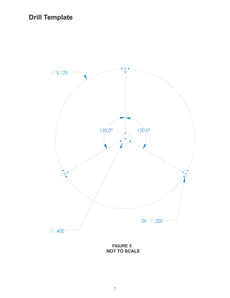 Drill template | Code 3 275 Series Beacon User Manual | Page 7 / 8