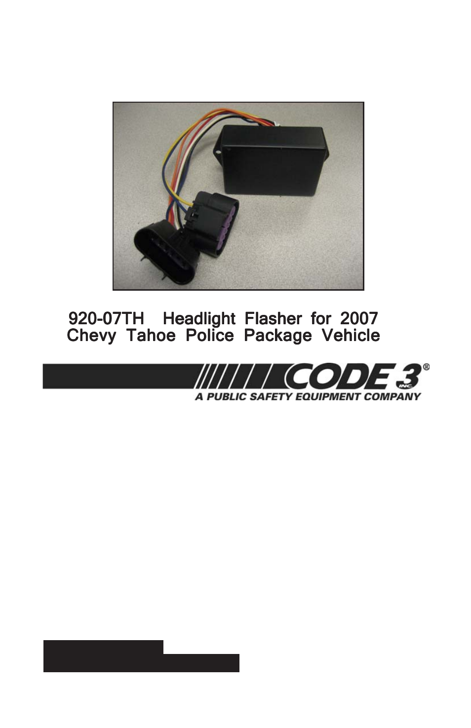 Code 3 920-07TH Flashers User Manual | 8 pages