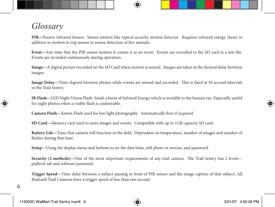 Glossary | Bushnell 11-9320C User Manual | Page 6 / 16