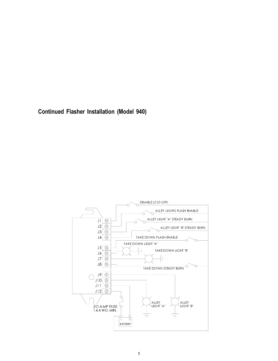 Continued flasher installation (model 940) | Code 3 930 and 940 Flashers User Manual | Page 5 / 8