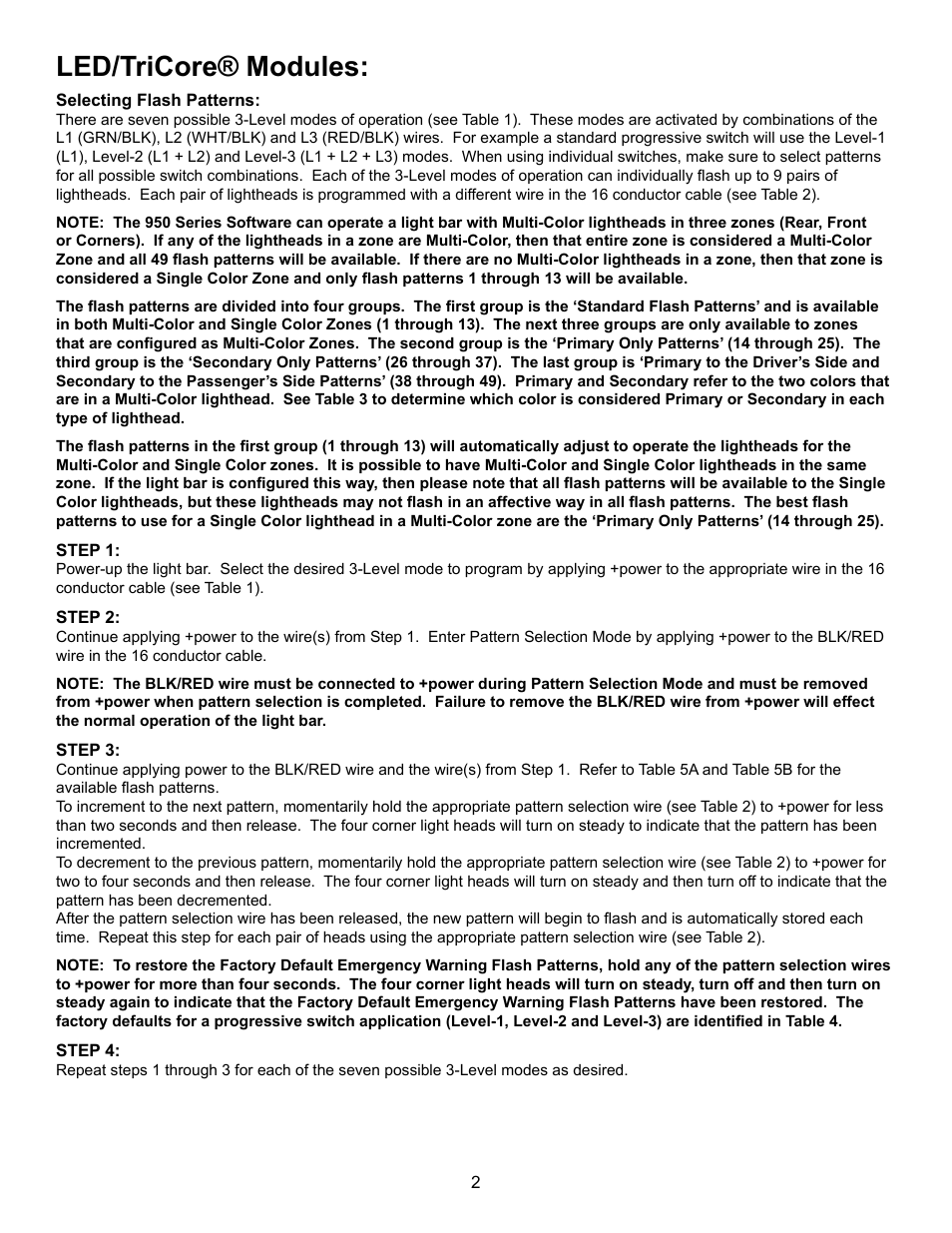 Led/tricore® modules | Code 3 950 Series Software User Manual | Page 2 / 12