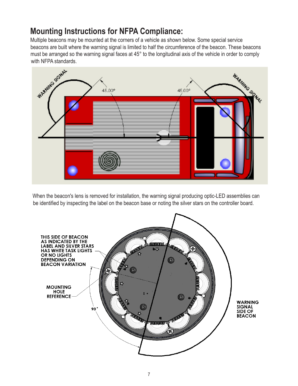 Mounting instructions for nfpa compliance | Code 3 Arch Beacon User Manual | Page 7 / 12