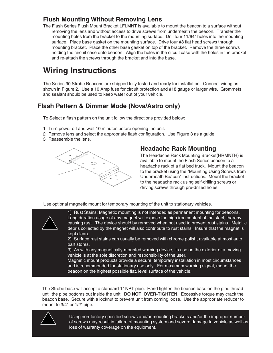 Wiring instructions | Code 3 Astro L800, Star LL400, Nova L200 User Manual | Page 4 / 8