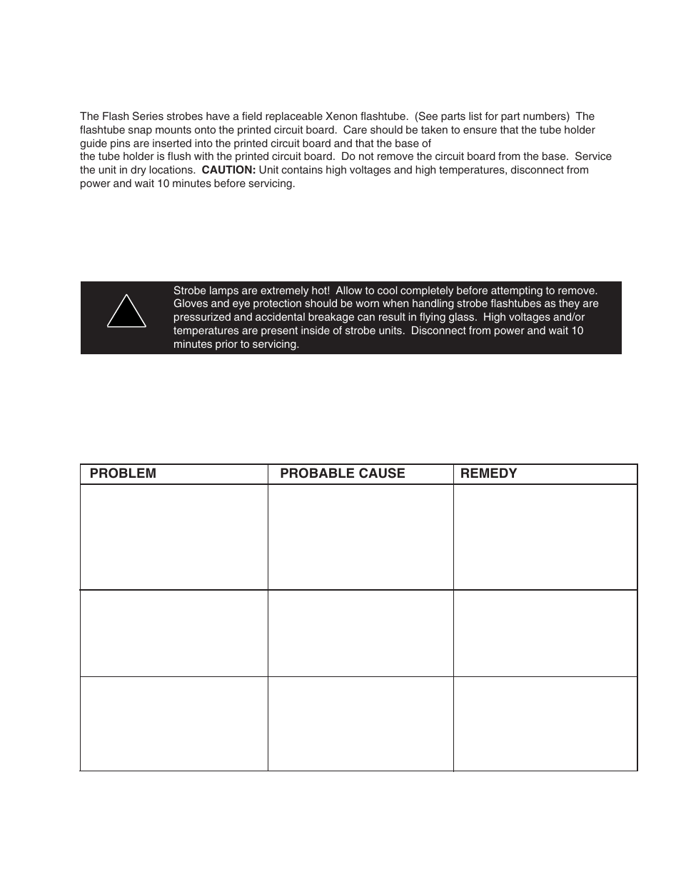 Troubleshooting, Maintenance, Warning | Code 3 Astro L800, Star LL400, Nova L200 User Manual | Page 6 / 8