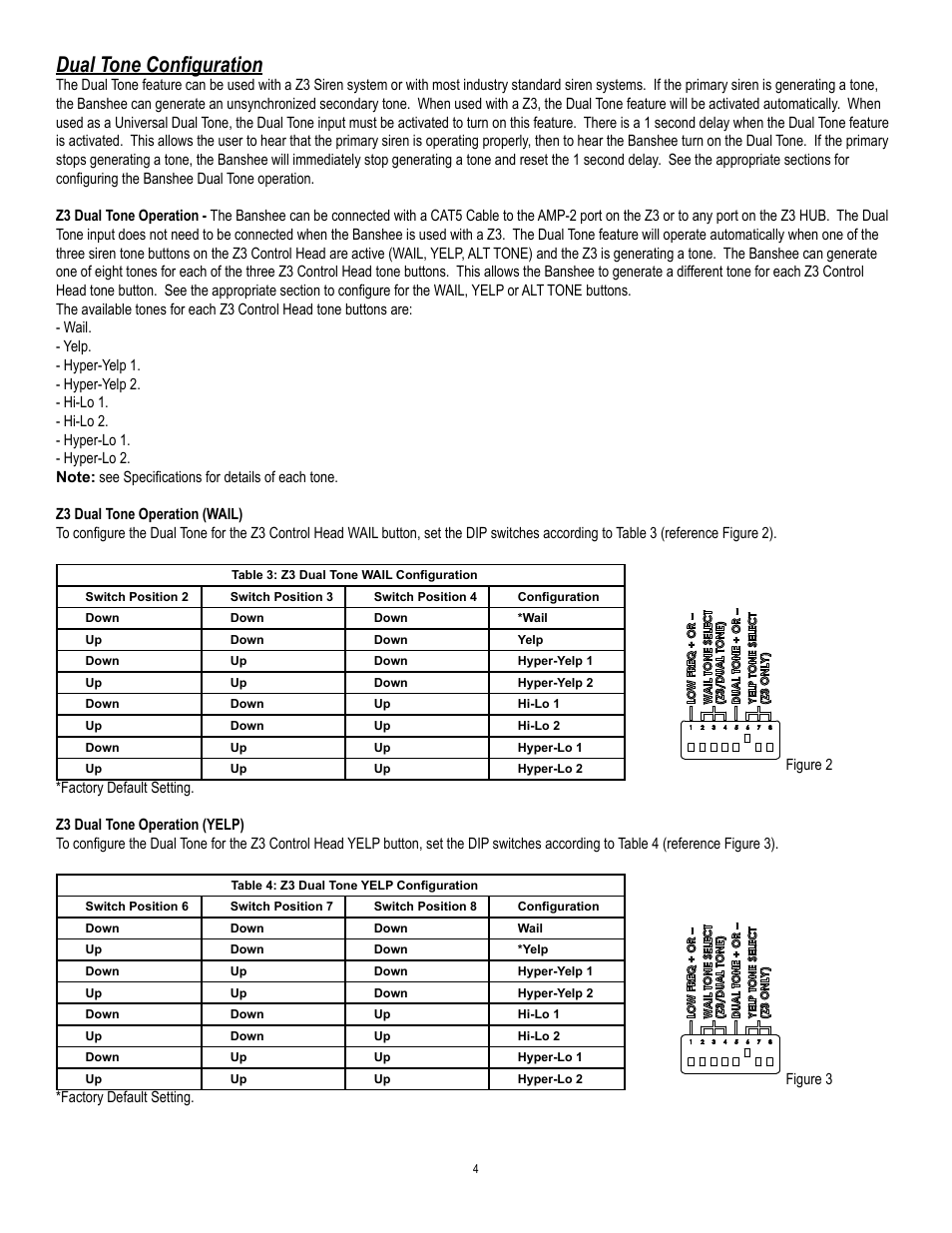 Dual tone configuration | Code 3 Banshee User Manual | Page 4 / 12
