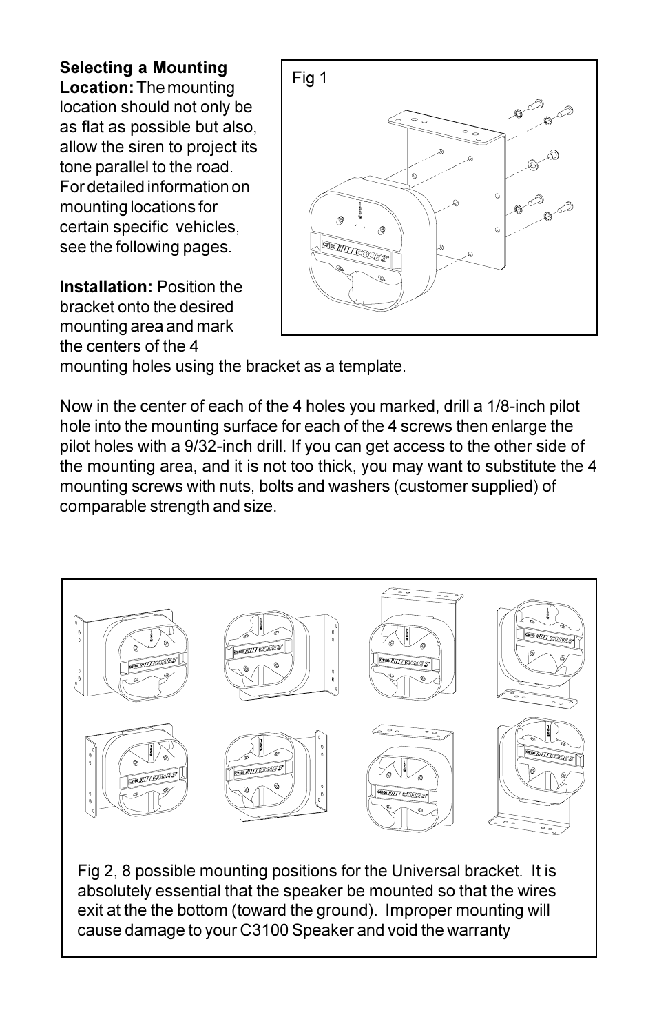 Code 3 C3100 Series Speaker User Manual | Page 3 / 8
