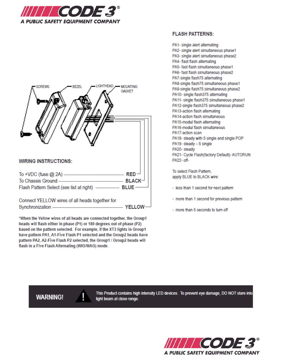 Code 3 Citadel Ford PI and Explorer User Manual | Page 2 / 3