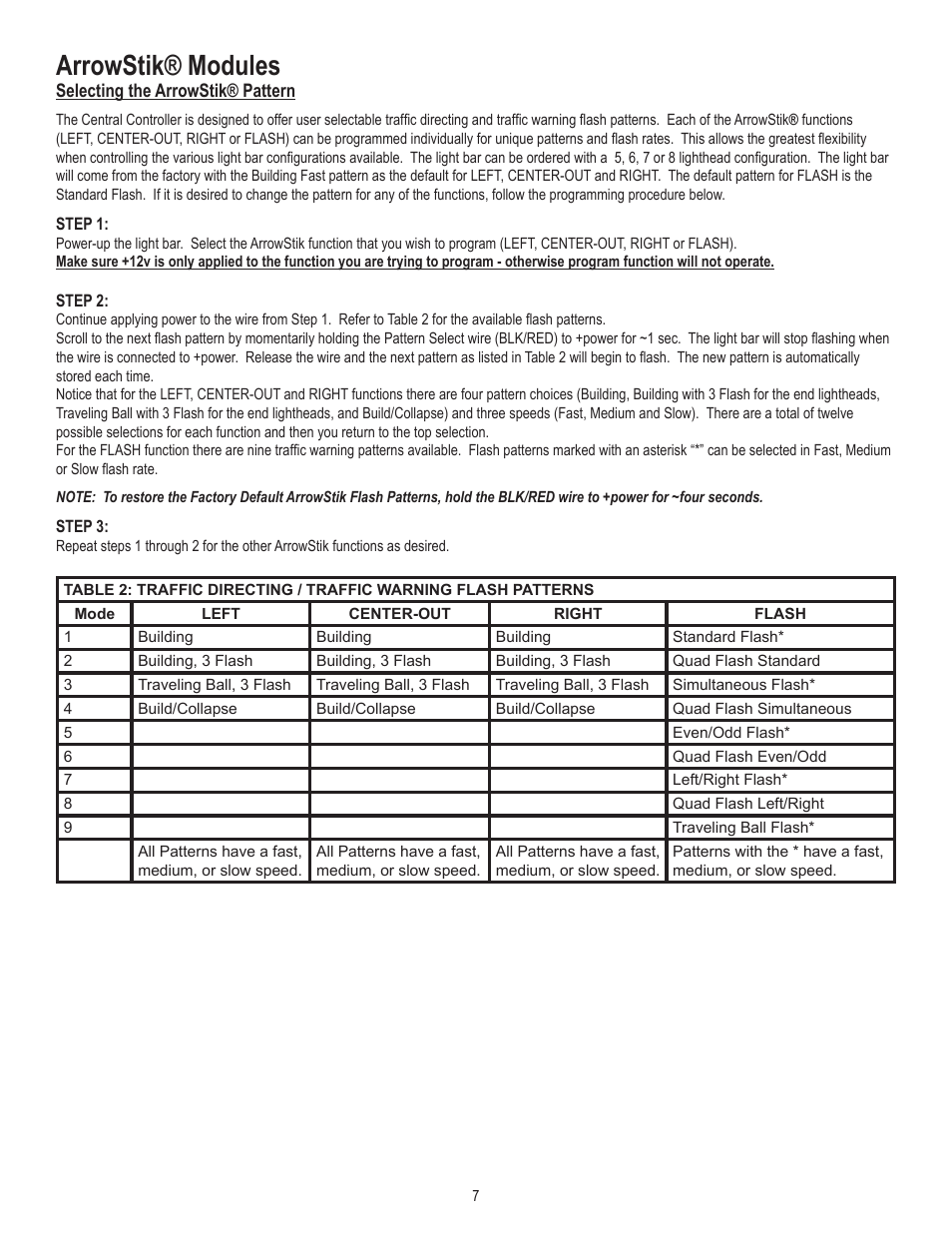 Arrowstik® modules | Code 3 Defender User Manual | Page 7 / 12