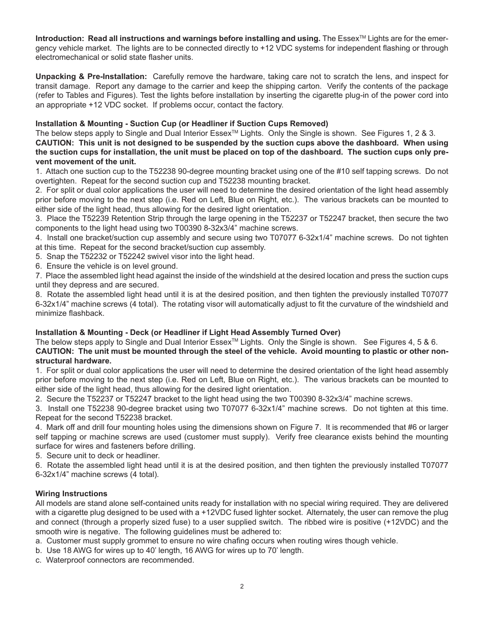 Code 3 Essex User Manual | Page 2 / 6