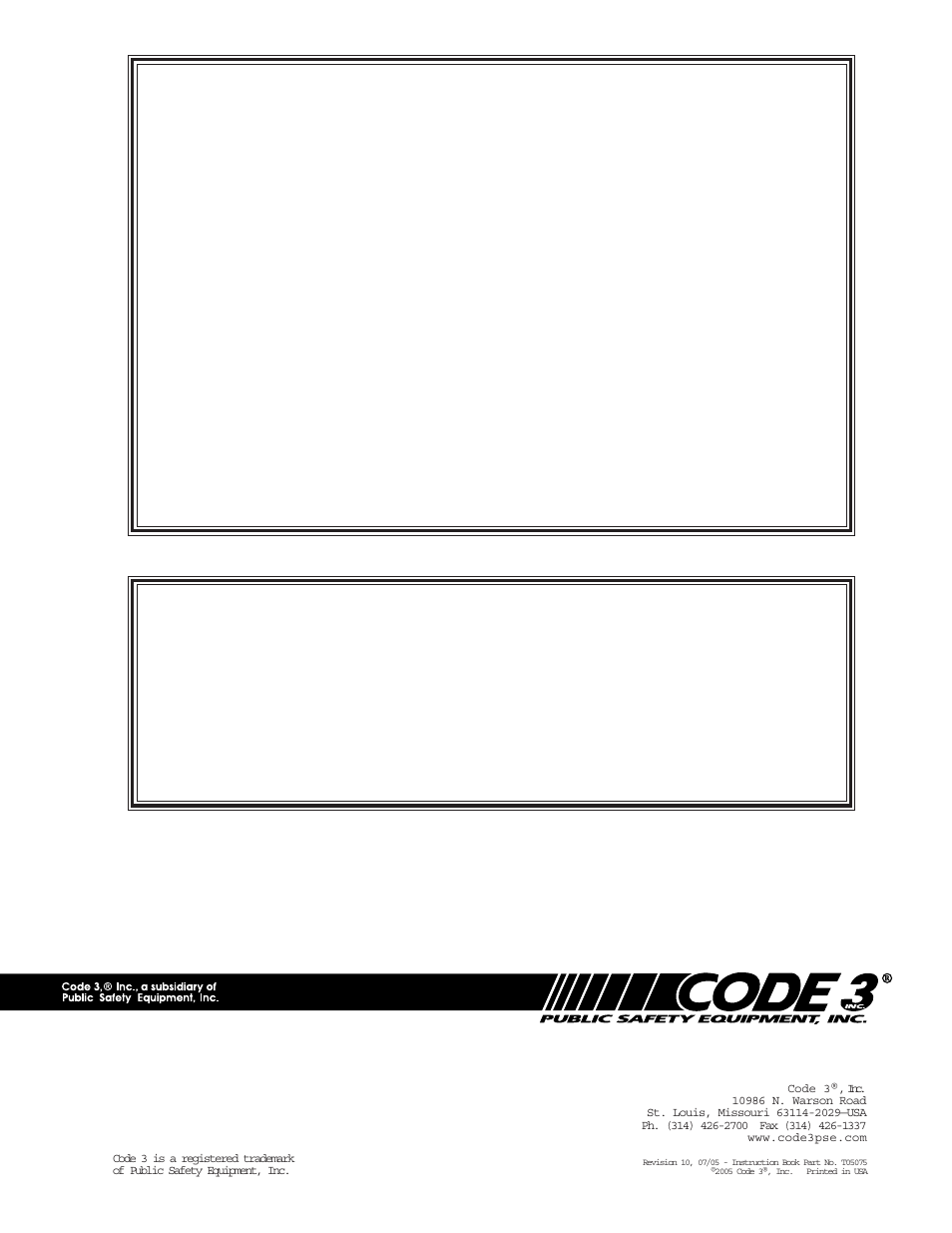 Warranty, Product returns | Code 3 Excalibur User Manual | Page 24 / 24