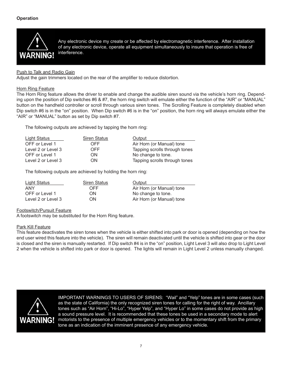 Code 3 H2Covert Siren User Manual | Page 7 / 16