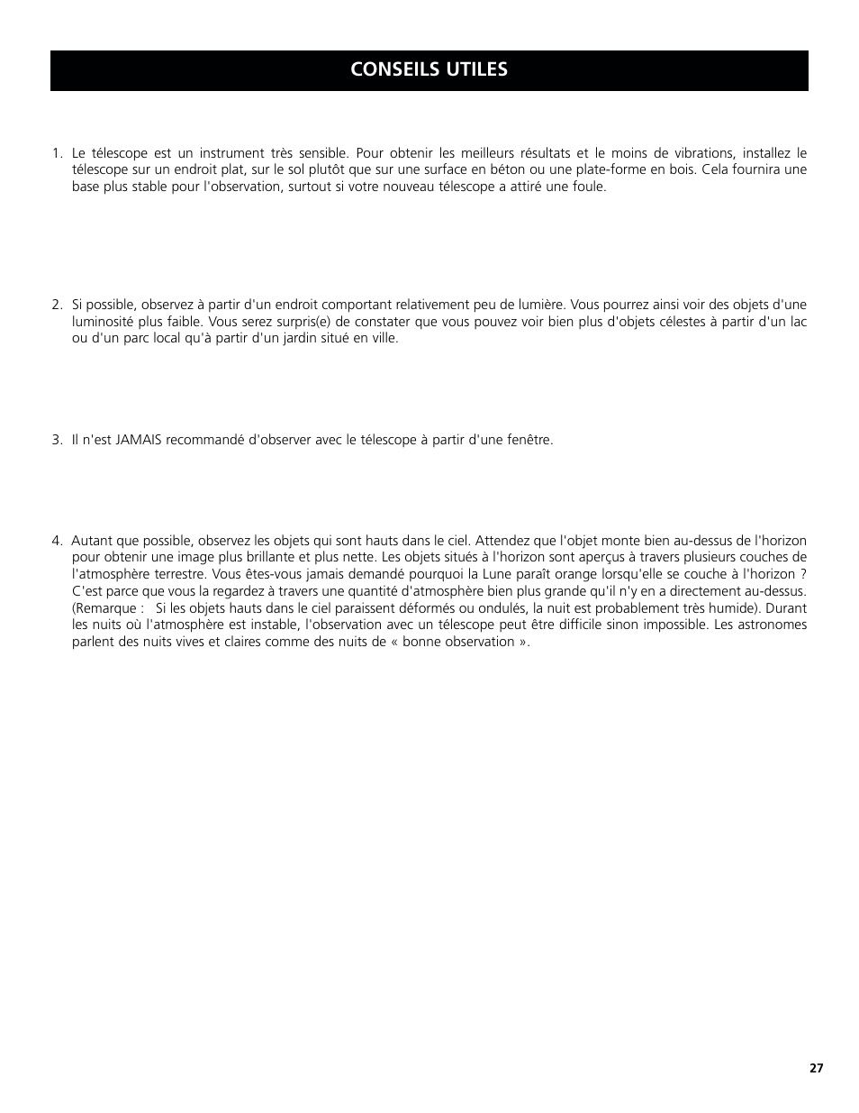 Conseils utiles | Bushnell 78-8830 User Manual | Page 27 / 88