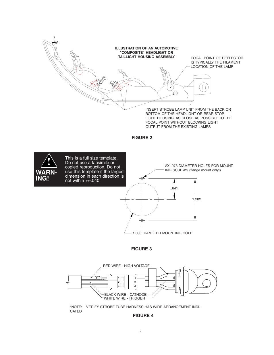Warn- ing | Code 3 Hide-A-Way User Manual | Page 4 / 8