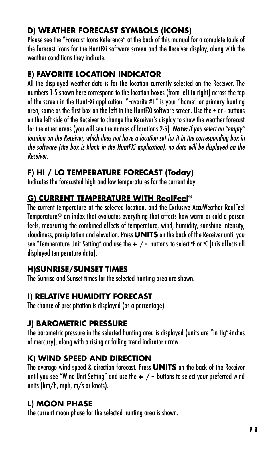 Bushnell WEATHERFX 960072C User Manual | Page 11 / 18