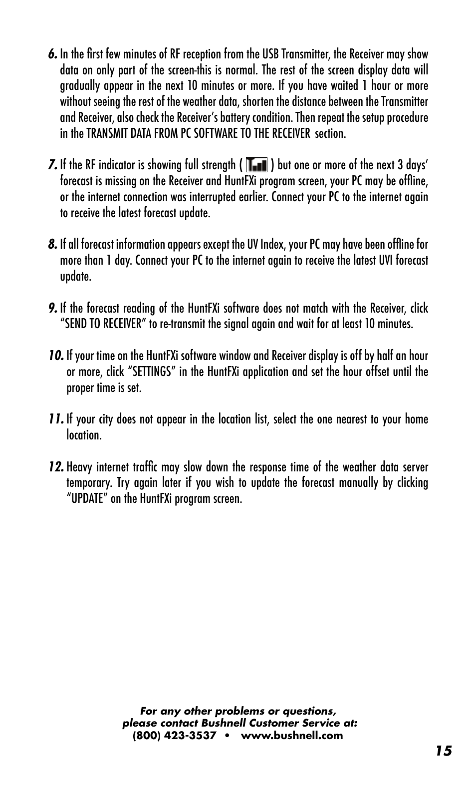 Bushnell WEATHERFX 960072C User Manual | Page 15 / 18