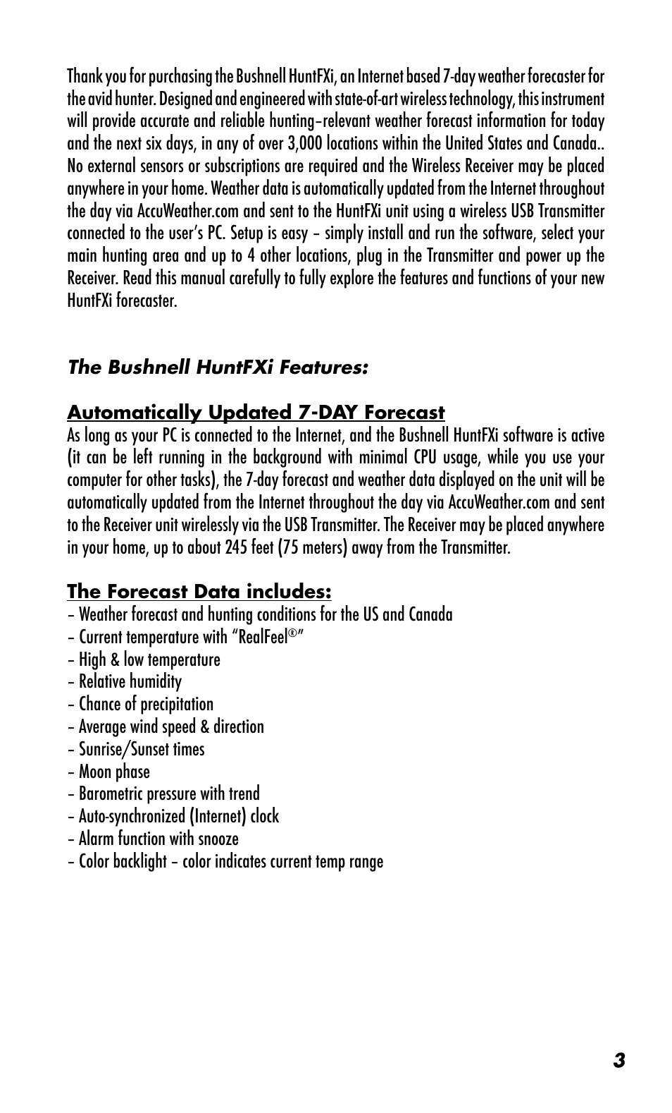 Bushnell WEATHERFX 960072C User Manual | Page 3 / 18