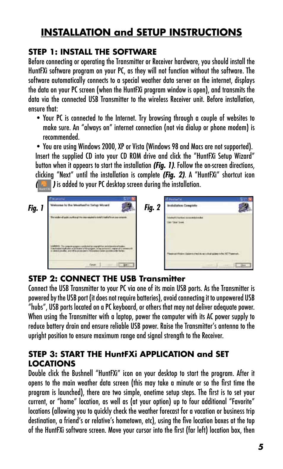 Installation and setup instructions | Bushnell WEATHERFX 960072C User Manual | Page 5 / 18