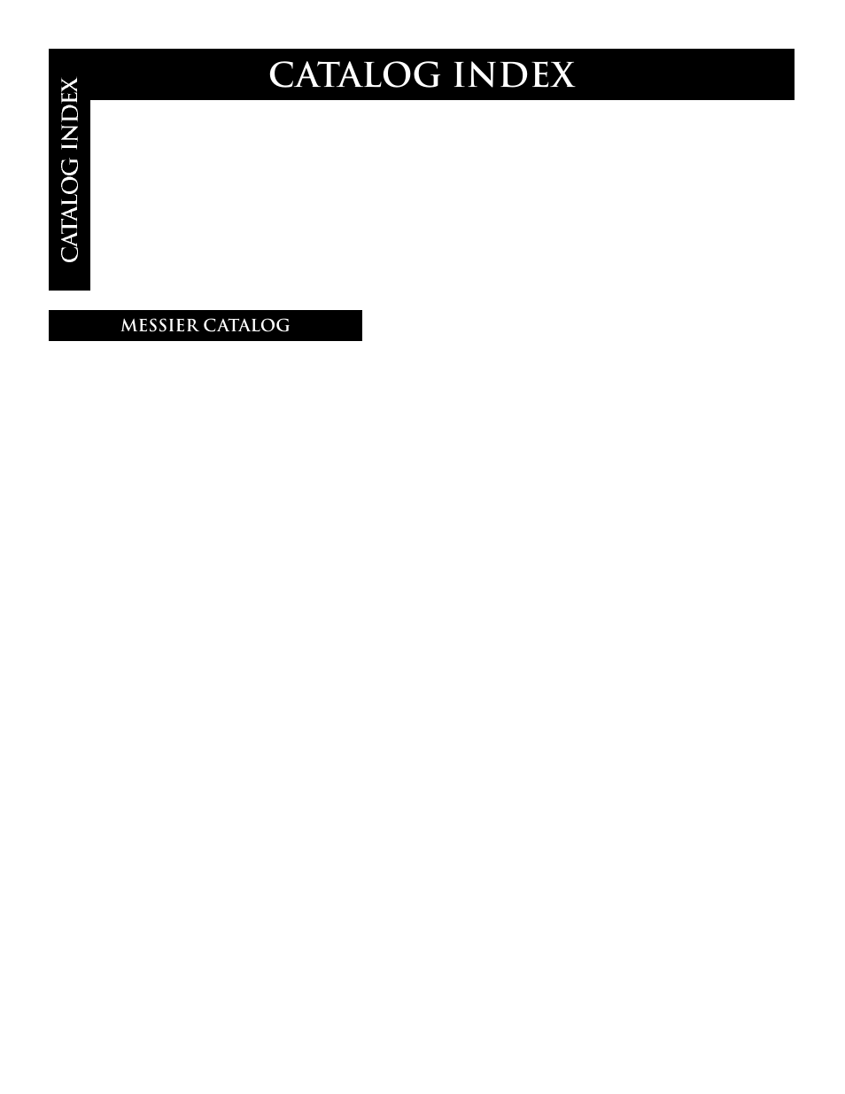 Catalog index, Messier catalog | Bushnell 78-7830 User Manual | Page 22 / 39
