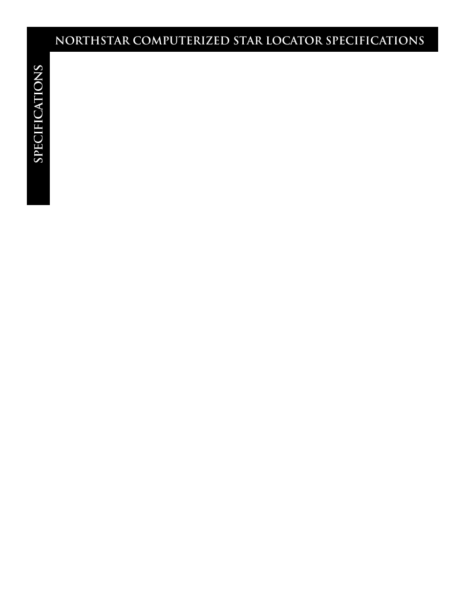 Northstar computerized star locator specifications | Bushnell 78-7830 User Manual | Page 36 / 39