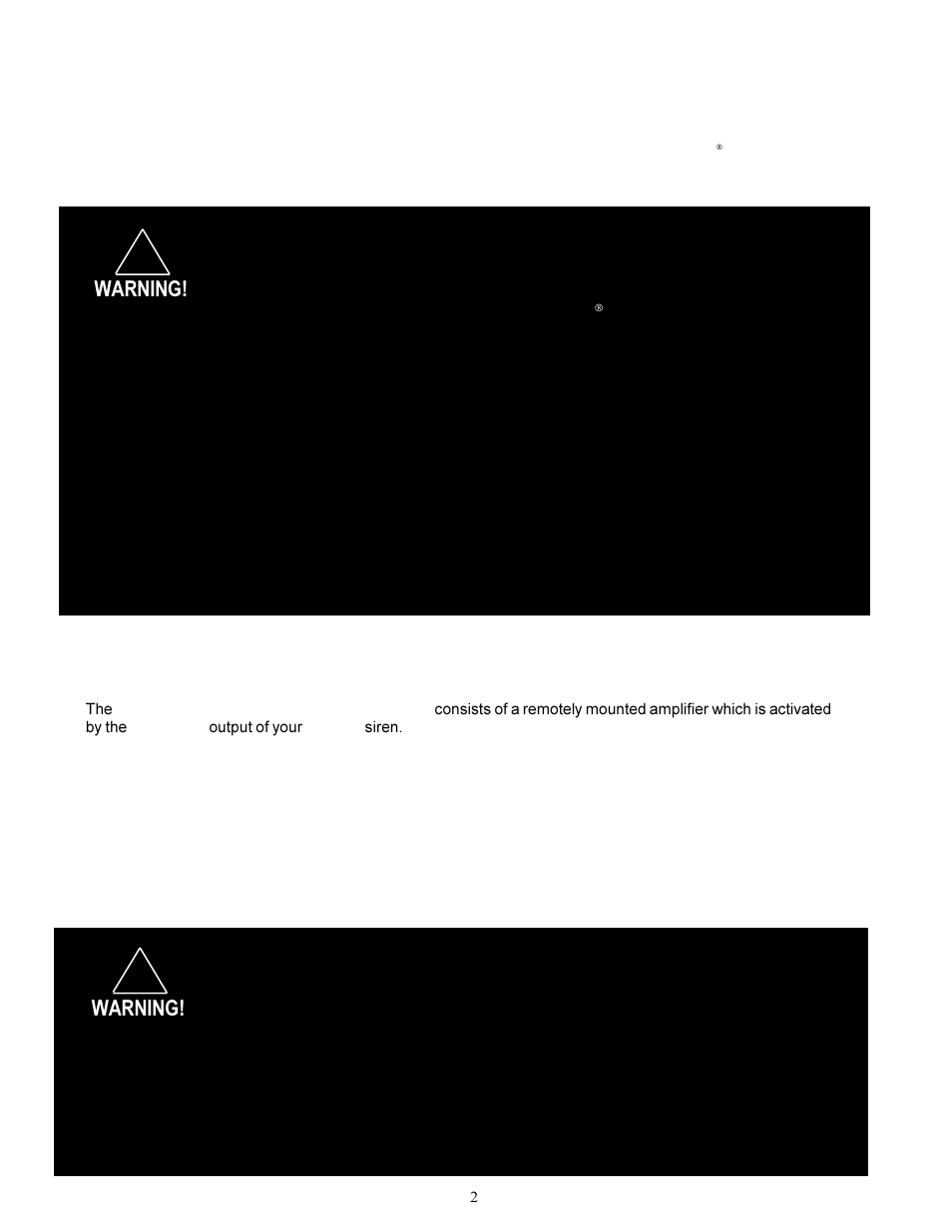 Introduction, Standard features, Warning | Code 3 LFAMP User Manual | Page 2 / 8