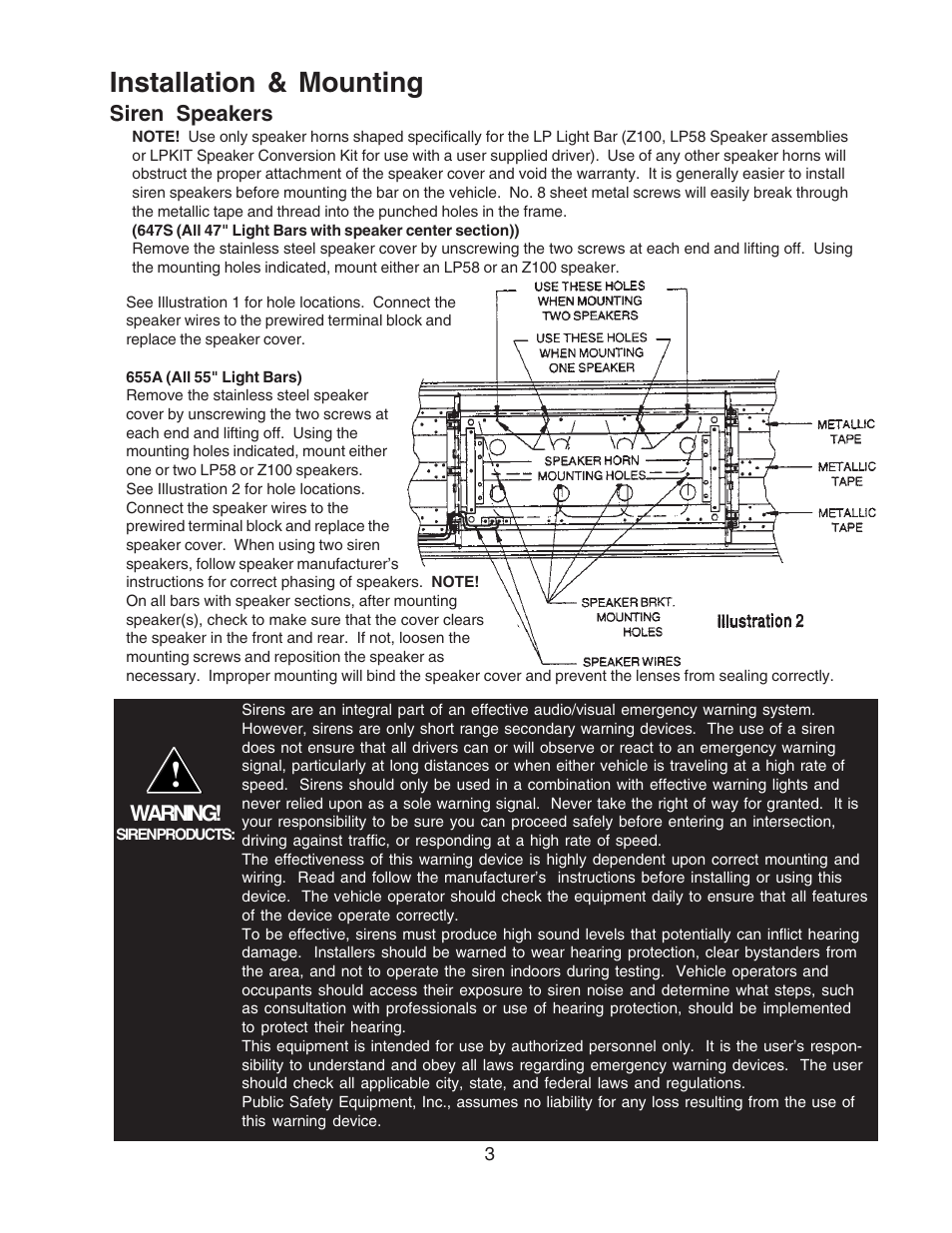 Installation & mounting | Code 3 LP 6000 User Manual | Page 3 / 12