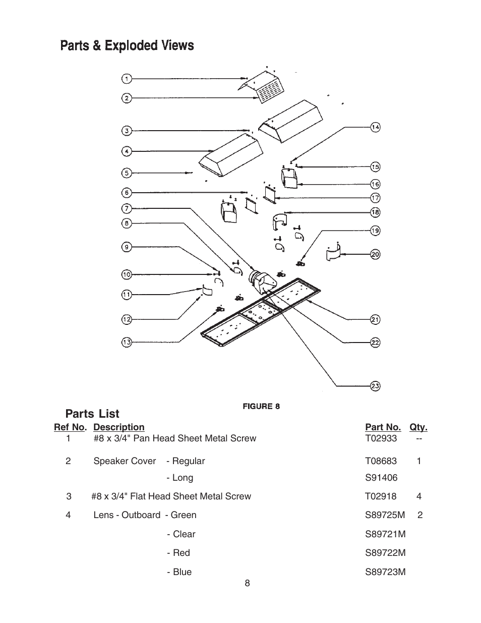 Parts list | Code 3 LP 6000 User Manual | Page 8 / 12