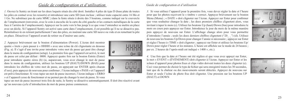 Guide de conﬁguration et d’utilisation, Cd e | Bushnell 11-9200 User Manual | Page 13 / 45