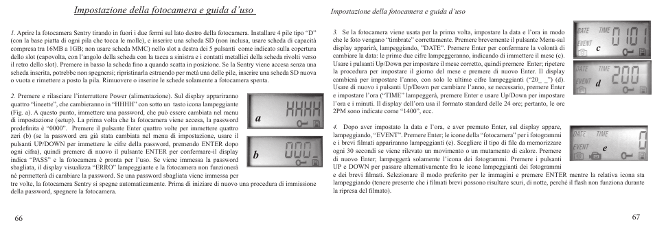 Impostazione della fotocamera e guida d’uso, Cd e | Bushnell 11-9200 User Manual | Page 34 / 45