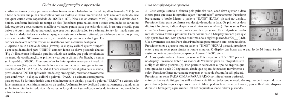 Guia de conﬁguração e operação, Cd e | Bushnell 11-9200 User Manual | Page 41 / 45