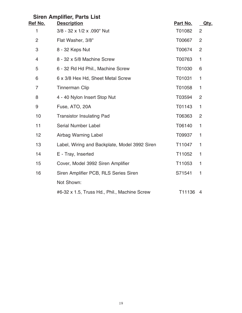 Code 3 MicroCom 2 Siren User Manual | Page 19 / 20