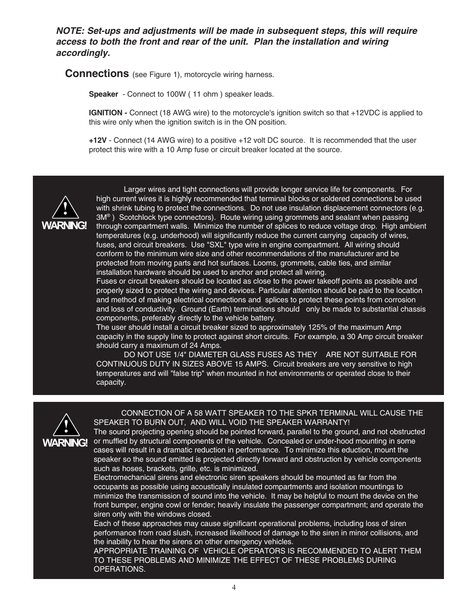 Code 3 Motorcycle Sirens 3951, 3955 User Manual | Page 5 / 25