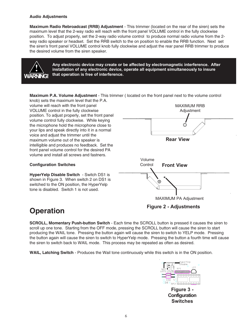 Operation | Code 3 Motorcycle Sirens 3951, 3955 User Manual | Page 7 / 25