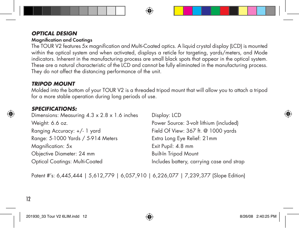 Bushnell Tour V2 User Manual | Page 12 / 96