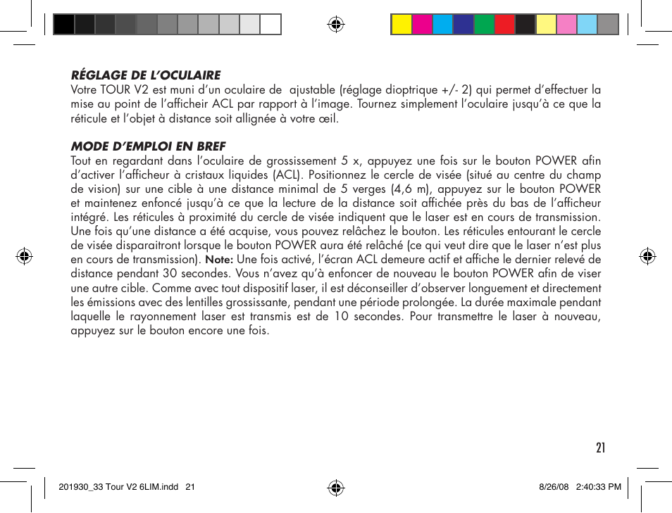 Bushnell Tour V2 User Manual | Page 21 / 96