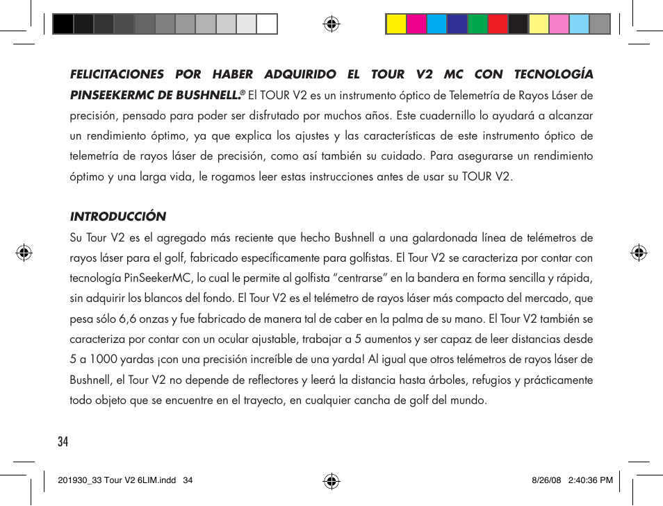 Bushnell Tour V2 User Manual | Page 34 / 96