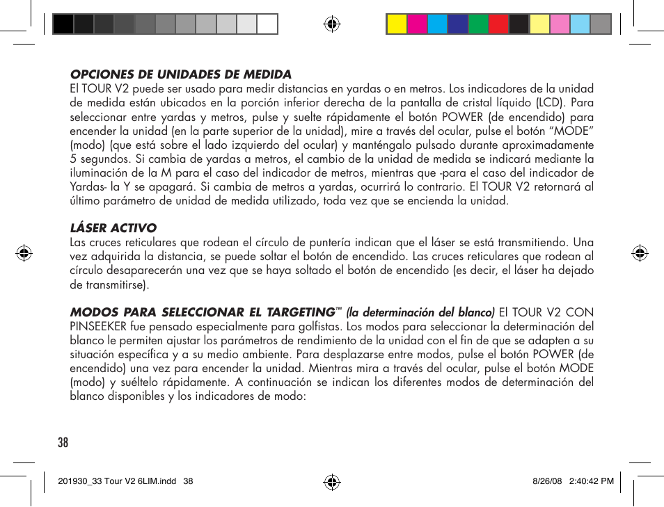 Bushnell Tour V2 User Manual | Page 38 / 96