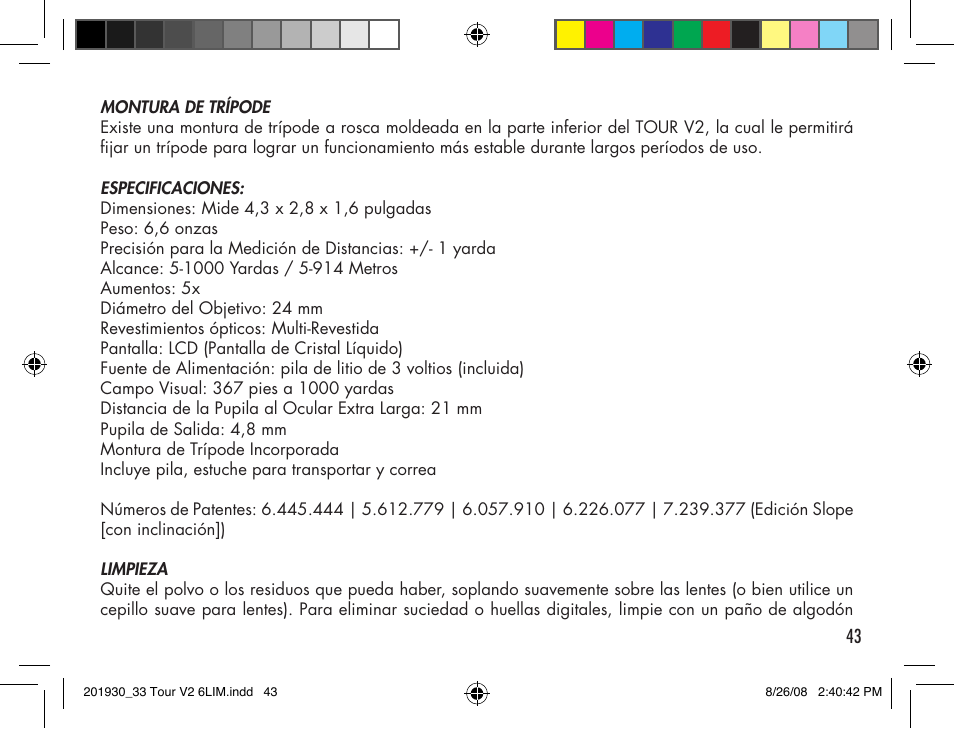 Bushnell Tour V2 User Manual | Page 43 / 96