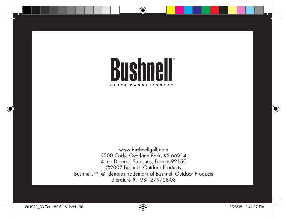 Bushnell Tour V2 User Manual | Page 96 / 96